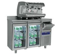 Mastro Arrière bar Réfrigéré Avec 2 Portes En Verre GN 1/1, Tiroir à Marc Et Dosseret, -2°/+8°C