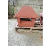 Mastro Chapeau de cheminée à base carrée, en béton, 40 x 40 cm, rouge