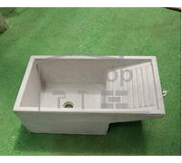 Mastro Gabriele - Évier Lavoir Vasca Pilozzo pour la Buanderie en Béton Gris Brut, Dimensions Extérieures 69 x 39 x 23 h (cm)