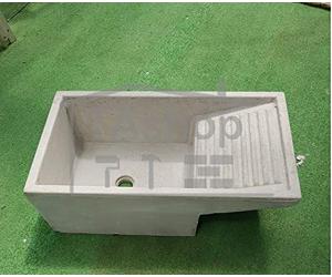 Mastro Gabriele - Évier Lavoir Vasca Pilozzo pour la Buanderie en Béton Gris Brut, Dimensions Extérieures 69 x 39 x 23 h (cm)