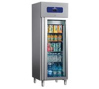 Réfrigérateur 400 Litres En Inox Avec Porte En Verre, 460X485 mm, 2°/+8°C Mastro