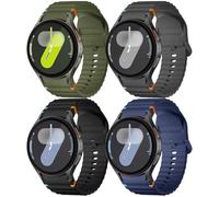 Mastten 4 Pièces Sport Bracelets Compatibles avec Samsung Galaxy Watch 7 - Bracelet en Silicone Souple pour Galaxy Watch 6 5 4 40mm 44mm - Wave & No Gap Band pour 6 Classic / 4 Classic / 5 Pro/FE