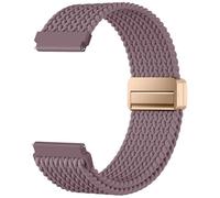 Mastten Bracelet de montre magnétique en tissu élastique de 18 mm compatible avec Garmin Vivoactive 4s, bracelet Venu 3S Venu 2S en nylon doux tressé à dégagement rapide pour homme et femme, violet