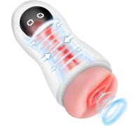 Mastubateurs Masculins Sextoy Jouet Adulte - Masturbateur Electrique avec Poche Chatte 3D Vaginette Ultra Réaliste Vibrateurs Pénis Jouet Sexuel pour Homme Solo Entraînement et Endurance
