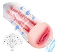 Masturbâteur Automatique Homme Mains Libres - 2 En 1 Masturbateur Réaliste Homme 3D Vaginette Anal Vibrateurs Pénis Masturbateur Automatique pour Entraînement et Endurance