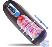 Masturbâteur Homme Mains Libres Vagin -2 En 1 Masturbateur Poche Chatte Avec 10 Modes Télescopiques&Vibration,Sextoyse Homme Sex Toys Vaginette Ultra Réaliste 3D Vaginette Pénis Vibromasseur