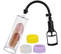 Masturbateur Homme Pompes à Pénis 21.5cm ⌀6.5cm ABS TPR Transparent Pompe Penis 3 Poignets Interchangeables agrandir son pénis - Érection Durable pompe a penis pompe a pénis pour homme FOPS P02