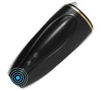 Masturbateur vibrant-suceur HD Hawk - rechargeable (noir-blanc)