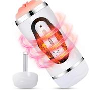 Masturbateurs Masculins Sextoýs Homme Gode - 10 Modes Vibromasseur Masturbâteur Homme 3D Vaginette Pompes a Pénis Sex Toys Masturbateur Automatique Chauffage Masturbateur Homme Succion va et vient