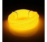 MASUNN 10M El LED Flexible Tube Souple Fil Neon Glow Voiture Corde Bande Lumière Noël Décor DC 12V-Jaune