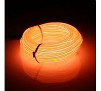 MASUNN 10M El LED Flexible Tube Souple Fil Neon Glow Voiture Corde Bande Lumière Noël Décor DC 12V-Orange