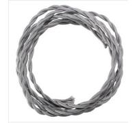 MASUNN 3M Vintage 2 Core Twisted Tissu Câble Fil D'Éclairage Électrique-Gris