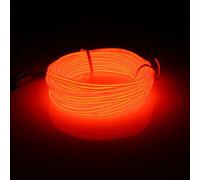MASUNN 5 M El LED Flexible Soft Tube Fil Neon Glow Voiture Corde Bande Lumière Xmas Decor DC 12V-Rouge