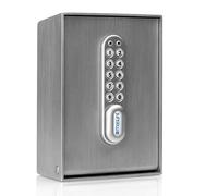 masunt coffre-fort à clés 2120 E Code | attribution innovante de code en ligne à distance | coffre-fort électronique en acier inoxydable V2A massif | sécurité maximale | argent