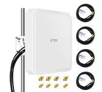 Maswell 4G LTE 5G Antenna, 10dBi High Gain 4X4 MIMO External Antenna, 600-8000MHz for 4G LTE 5G NR UWB Routers & Gateways for Vodafone O2 Three EE, WiFi 7 Ready, SMA-Male/TS9/RP-SMA (Full Kit)