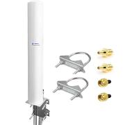 Maswell Antenne Extérieure Externe 5G 4G WiFi 6-2X2 MIMO Omni Full Band 700-6000 MHz, Jusqu'à 4.5 dBi Gain - Compatible avec O2, Vodafone, Three, EE - SMA Mâle avec Adaptateur TS9