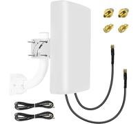 Maswell Antenne MIMO directionnelle 4G 5G 2 x 2 pour l'extérieur, gain élevé 10 dBi, amplificateur de signal cellulaire 700-3800 MHz avec portée de 10 km, câbles équivalents SMA-mâle LMR240 et TS9