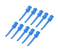 MasYosh 10pcs J.30007 Crochet D'essai Multimètre, Acier Inoxydable en Cuivre PA isolé, avec Fil de Soudage pour Test de Tension Test de Circuit de Routine 30VAC 60VDC 10A (Bleu)