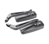 MasYosh 2PCS Motorcycle de Moto Milier, Miroir de Guidon Rétro en Alliage en Aluminium Rectangulaire avec Angle Réglable en Bleu fumé, pour la Plupart des Motos