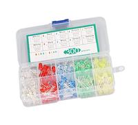 MasYosh 300 Pièces Diode électroluminescente LED, 5 Couleurs 3 Mm 5 Mm Haute luminosité Résistante à la Chaleur, avec Résine D'oxygène Environnemental, pour Projets de Bricolage à Usage