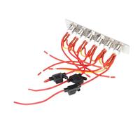 MasYosh 6 voies Panneau de Commutation, Commutateurs à Bouton Poussoir en Acier Inoxydable avec Lumières LED Bleues, Panneau D'Aluminium Brossé Argent pour Voiture RV Chasse 12V 24V DC Système