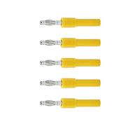 MasYosh Adaptateur de Bouchons de Banane 4 Mm, 5pcs 4 Mm à 2 Mm Branche de Banane de Conversion avec PA et Matériau en Laiton, pour des Instruments Industriels Tels que les Multimètres (Jaune)