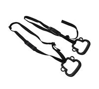 MasYosh Anneaux de Gymnastique pour Enfants, Forme de Singe, Poignée de 2 Cm de Diamètre, Sangles Réglables, Charge de 150 Kg, avec Sangle Extra Longue pour Les Exercices de Traction en (Noire)