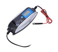 MasYosh Chargeur de Batterie Intelligent, Mainteneur Automatique de Batterie avec écran LCD, Protection Contre L'inversion, pour la Plupart des Types de Batteries, y Compris Les Batteries (Prise UE)