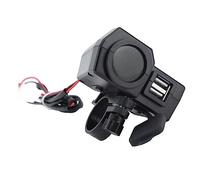 MasYosh Chargeur de Moto, Matériau ABS étanche à la Poussière avec de Tension en Temps Réel et Deux Ports USB 5 V 3,4 A, Charge Rapide, pour Véhicule électrique DC 12 V à