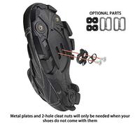 MasYosh Crampons de Vélo, Transmission de Puissance Supérieure pour Un Cyclisme Efficace, avec Réglage de Rotation à 14°, écrou à 2 Trous et Plaque Métallique en Option, Compatibles avec (Noire)