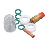 MasYosh Ensemble D'accessoires de Torche de Soudage TIG 9 Pièces, Joint Torique de Joint de Tasse en Verre de Lentille de Gaz de Pince, avec des Matériaux en Laiton de Silicone de