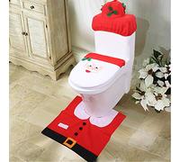 MasYosh Ensemble de Couverture de Toilette du Père Noël, Décoration de Noël