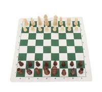 MasYosh Ensemble de Jeu D'échecs, échiquier Portable en Cuir PU avec Pièces D'échecs en Bois, pour Enfants et Adultes avec Sac de Rangement (Verte)