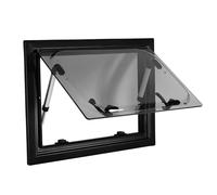 MasYosh Fenêtre de Camping-Car Poussoir de 22 X 14 Pouces, Cadre en Alliage D'aluminium, Double Couche de Verre Acrylique Creux, Protection avec écran et Pare-Soleil, pour