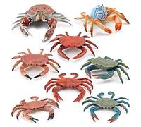 MasYosh Figurine de Crabe, 8 Figurines d'animaux Marins, Jouets d'animaux Marins réalistes, Ornement de Bureau modèle éducatif, Figurine de Crabe Statique de Simulation pour