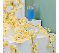 MasYosh Guirlande de Cerisier Artificiel, dégradé de Couleurs Naturelles, 1,8 M de Long, Composée de 135 Fleurs en Soie, Idéale pour la Décoration de la Maison, du Bureau, d'un Ma (Champagne)