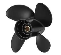 MasYosh Hélice de Moteur Hors-Bord RH 10,4 X 12, 4 Pales, 13 Hélices de Bateau Cannelée en Alliage D'aluminium Haute densité, Adaptée pour 35 65