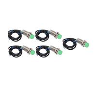 MasYosh Interrupteur de proximité Inductif 5 Pièces, Capteur sans Contact étanche IP65 en Alliage D'aluminium ABS NPN, avec 6-36VDC, pour la Détection des Métaux