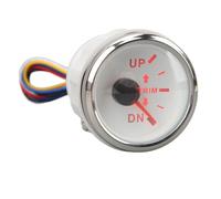 MasYosh Jauge de Garniture de Bateau 52MM, Compteur D'équilibre de Garniture Marine ABS en Acier Inoxydable avec Rétro-éclairage 7 Couleurs, pour Yachts, Bateaux de Pêche, (Cadran blanc avec cadre