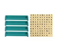 MasYosh Jeu D'alphabet en Plastique, Serrure de Tuile D'orthographe de Pièce D'échecs avec 100 Tuiles de Lettres et 4 Supports, pour Les Fêtes de Famille, Les Voyages, Le Camping et