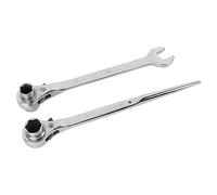 MasYosh Jeu de Clés à Cliquet à extrémité Ouverte et Pointue, clé à Cliquet en Acier avec Barre de Bras Triangulaire Réglable pour L'amélioration de L'