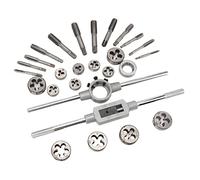 MasYosh Jeu de Filières de Tarauds Métriques, Kit de Filetage Lourd de 27 Pièces pour Couper des Filetages Mâles et Femelles, avec Matériau en Acier à Roulement, pour les Réparations