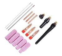MasYosh Kit D'accessoires pour Torche de Soudage TIG, Ensemble de 17 Lentilles à Gaz ABS Portables avec Installation Facile, pour Torches Refroidies à L'air et à L'eau de la Série WP17