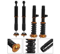 MasYosh Kit D'amortisseur D'amortisseur de 4 PCS, Hauteur Réglable Manche Anodisée à la Rouille avec Couvercle en Caoutchouc, pour E46 320I 323i 325i 328i 330i 01 06