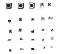 MasYosh Kit D'assortiment de Commutateurs à Bouton-poussoir Tactiles, 25 Valeurs, 12V, 50mA, micro-momentané (125)