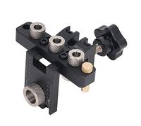 MasYosh Kit de Perçage de Gabarit de Chevilles, Perforateur de Localisation de Perçage en Alliage D'aluminium avec Profondeur et Hauteur Réglables, 3 Forets 8 Mm 10 Mm 15 Mm, pour un