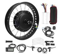 MasYosh Kit de Roue de Moto Électrique 20 Pouces 1000W 48V Kit de Conversion de Moyeu de Traction Arrière avec Jauge de Couleur S866, pour Vélos électriques, Scooters et Vélos Pliants