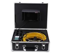 MasYosh Kit D'endoscope Industriel, Caméra D'inspection DVR de 7 Pouces avec Sonde en Acier Inoxydable de 1000TVL IP68, 12 Lumières LED Réglables, 145 ° de Large Angle, pour la Détection (Bouchon UE