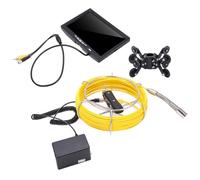 MasYosh Kit D'endoscope Industriel, Caméra D'inspection DVR de 7 Pouces avec Sonde en Acier Inoxydable de 1000TVL IP68, 12 Lumières LED Réglables, 145 ° de Large Angle, pour la Détection (Bouchon UE