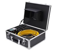 MasYosh Kit D'endoscope Industriel, Caméra D'inspection DVR de 7 Pouces avec Sonde en Acier Inoxydable de 1000TVL IP68, 12 Lumières LED Réglables, 145 ° de Large Angle, pour la Détection (Bouchon UE